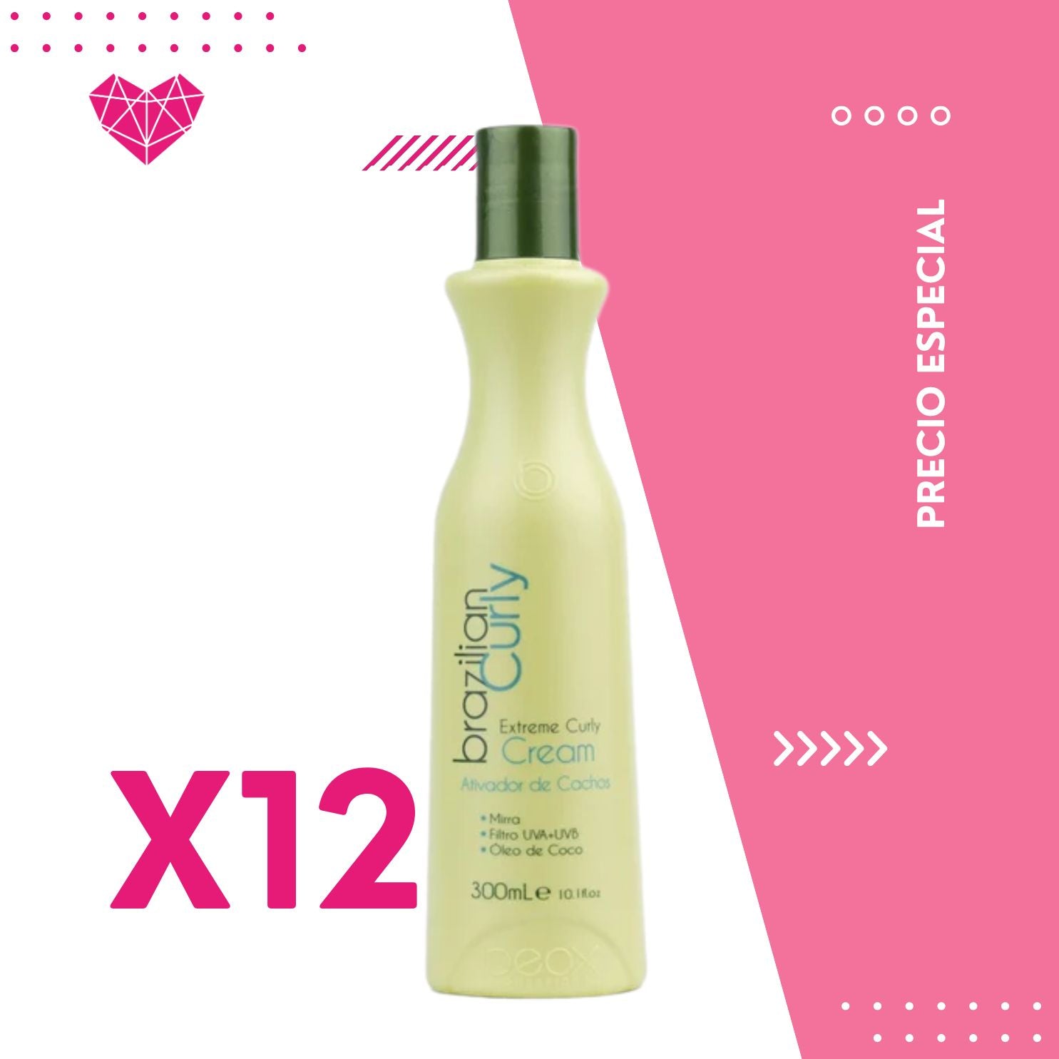 Extreme Cream Brazilian Curly 300mL x 12 unidades