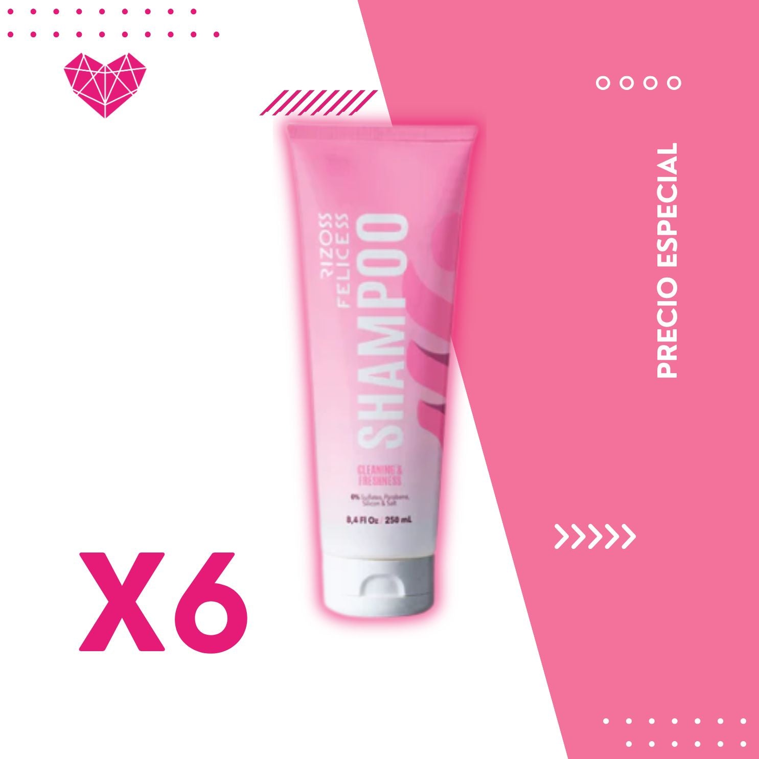 RF-Sulfatefree-shampoo-plus 250 ml x 6 unidades