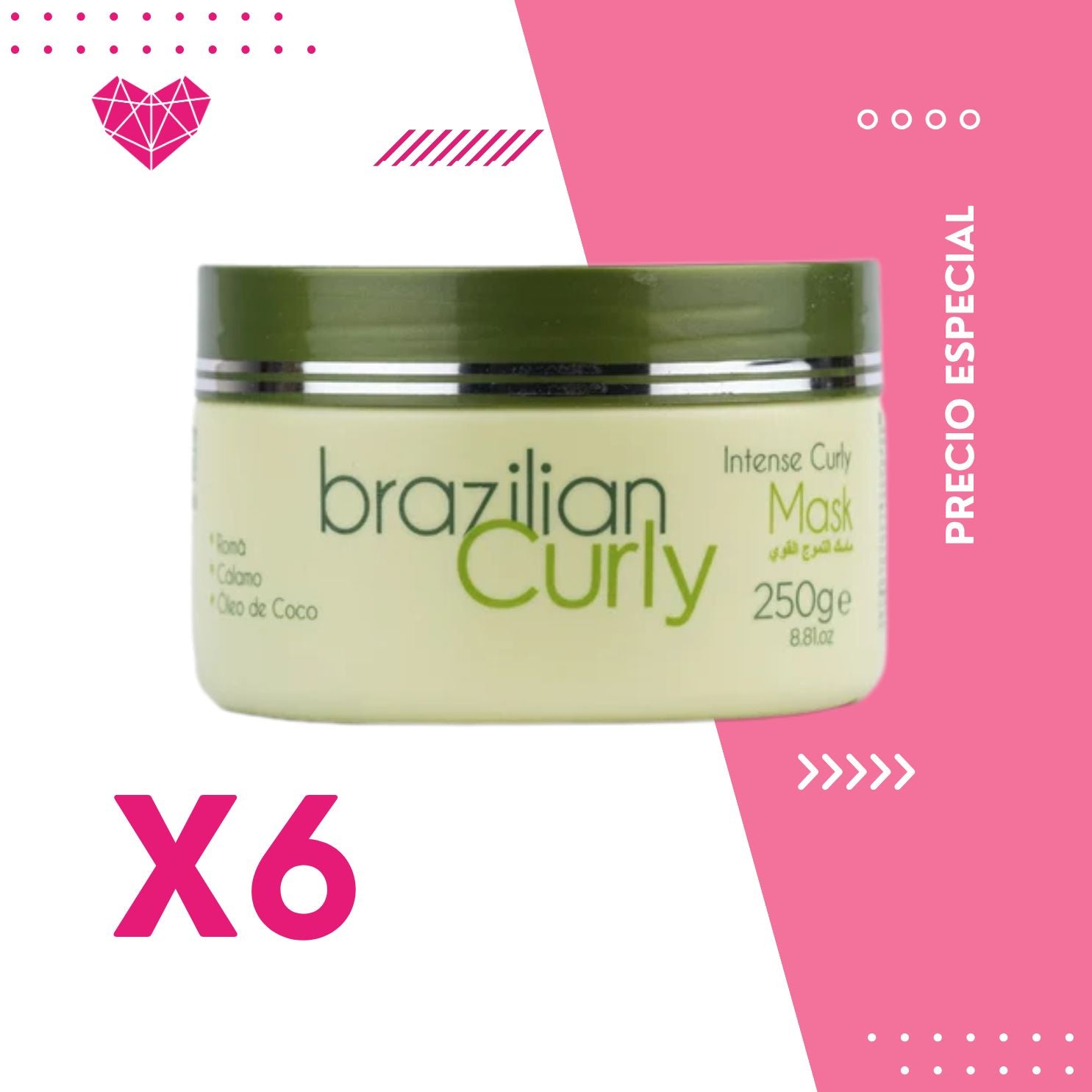 Intense Mask Brazilian Curly 250g x 6 unidades