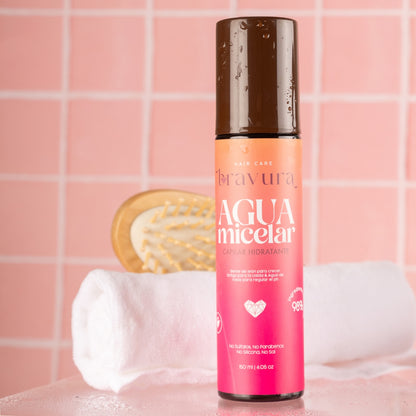Tu aliada para mantener tu cabello hermoso y Sano desde la raíz. El agua micelar Bravura, elimina celulas muertas, acumulación de productos de estilizado, residuos de grasa e impurezas. Favoreciendo así el crecimiento natural y saludable del cabello, con más volumen y previniendo la caída excesiva. Recuerda que para tener un cabello hermoso, hay que tratarlo desde la raíz