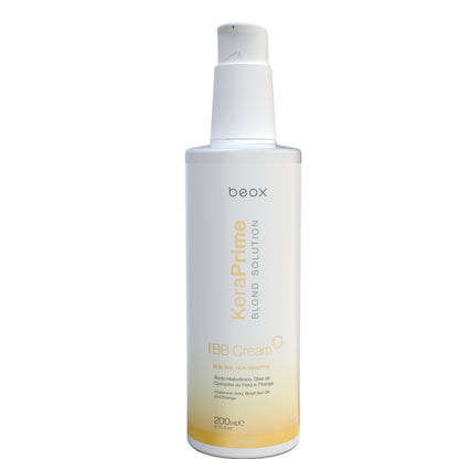 BB CREAM blond solution 200ml. Reparación, reducción del frizz, protección del color, acción antitérmica, acondicionante, desenredante, acción hidratante, humectante, acción termo disciplinante, revitalización intensa, brillo tridimensional, protección solar (thermoprotector), prevención de puntas dobles, fortalecimiento de la fibra capilar, acción anti-edad.