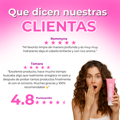 Este shampoo es el mismo que usamos en nuestro centro de experiencia. Más de 1000 clientes lo aman por su suavidad, al usarlo deja tu cabello limpio, fresco, suave y preparado de manera perfecta para los productos de estilizado.
