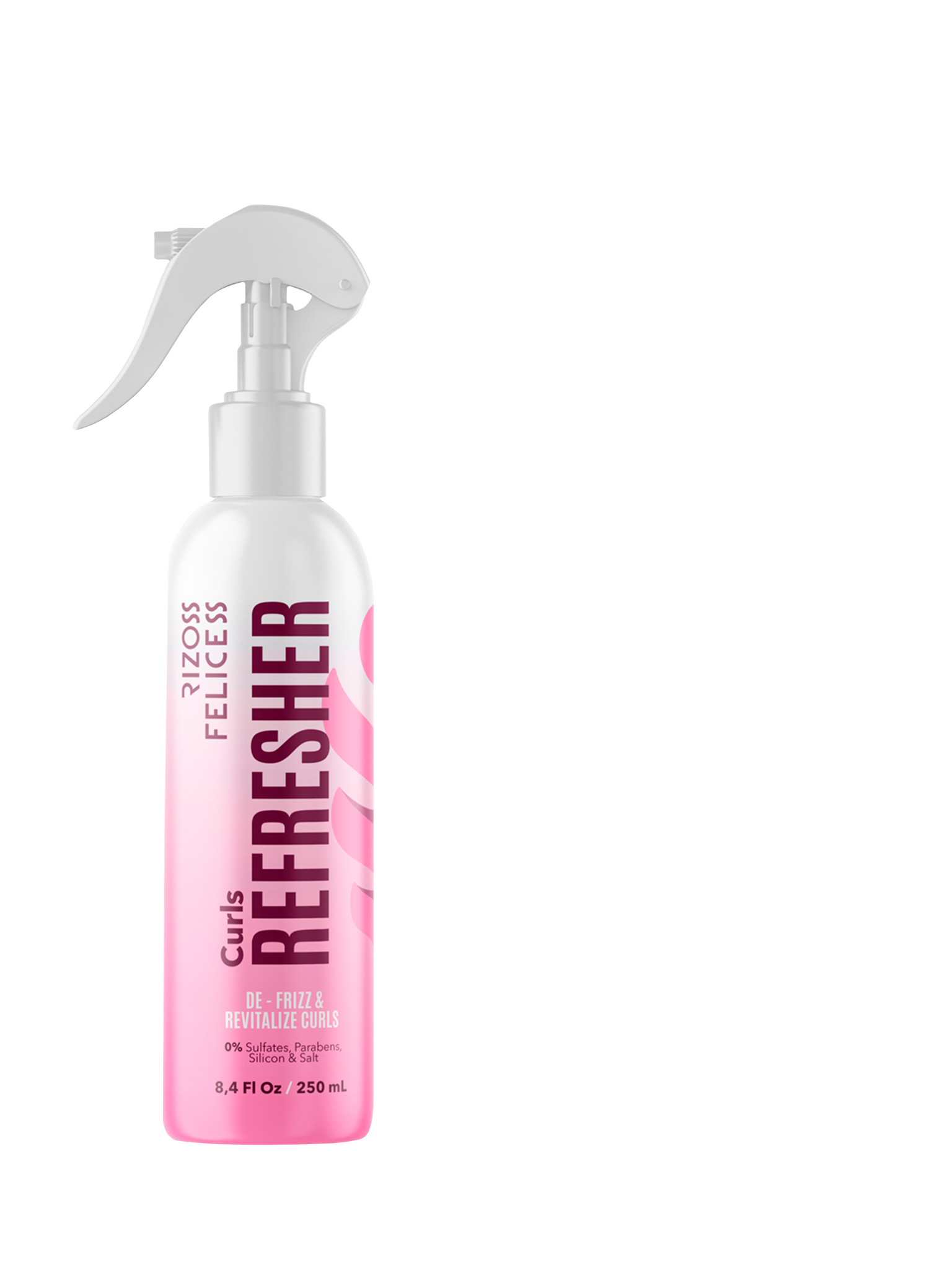 Refresh Curls 250ml Rizos Felices Ideal para revivir los rizos después de una definición. Este producto es un complemento para tu rutina, especialmente para los días que no laves tu cabello y sientes que hay rizos que se han ido desarmando. 